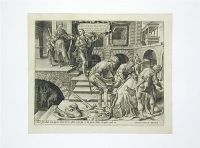 Притча о брачном пире Евангелие от Матфея Глава 22 Гравюра (конец XVI века), Нидерланды артикул 1681c.