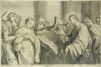 Христос и книжники Гравюра (середина XVII века), Нидерланды артикул 1692c.