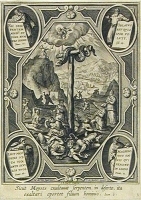 Библейский сюжет со змеями Гравюра (начало XVII века), Голландия артикул 1704c.