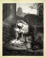 Мадонна с младенцем Гравюра (конец XIX века) артикул 1716c.